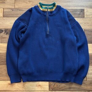 Vtg 90s Eddie Bauer shaker knit 1/4 zip sweater